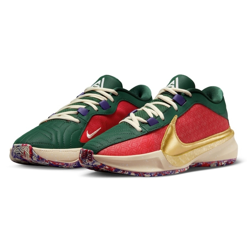 Nike Men's Giannis Antetokounmpo Red Zoom Freak 5 Low Top Sneakers Size 9.5